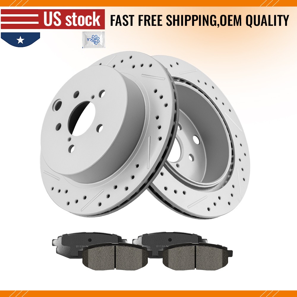 Rear Brake Disc Rotors & Ceramic Brake Pads Kit for 2014-2018 Subaru Forester