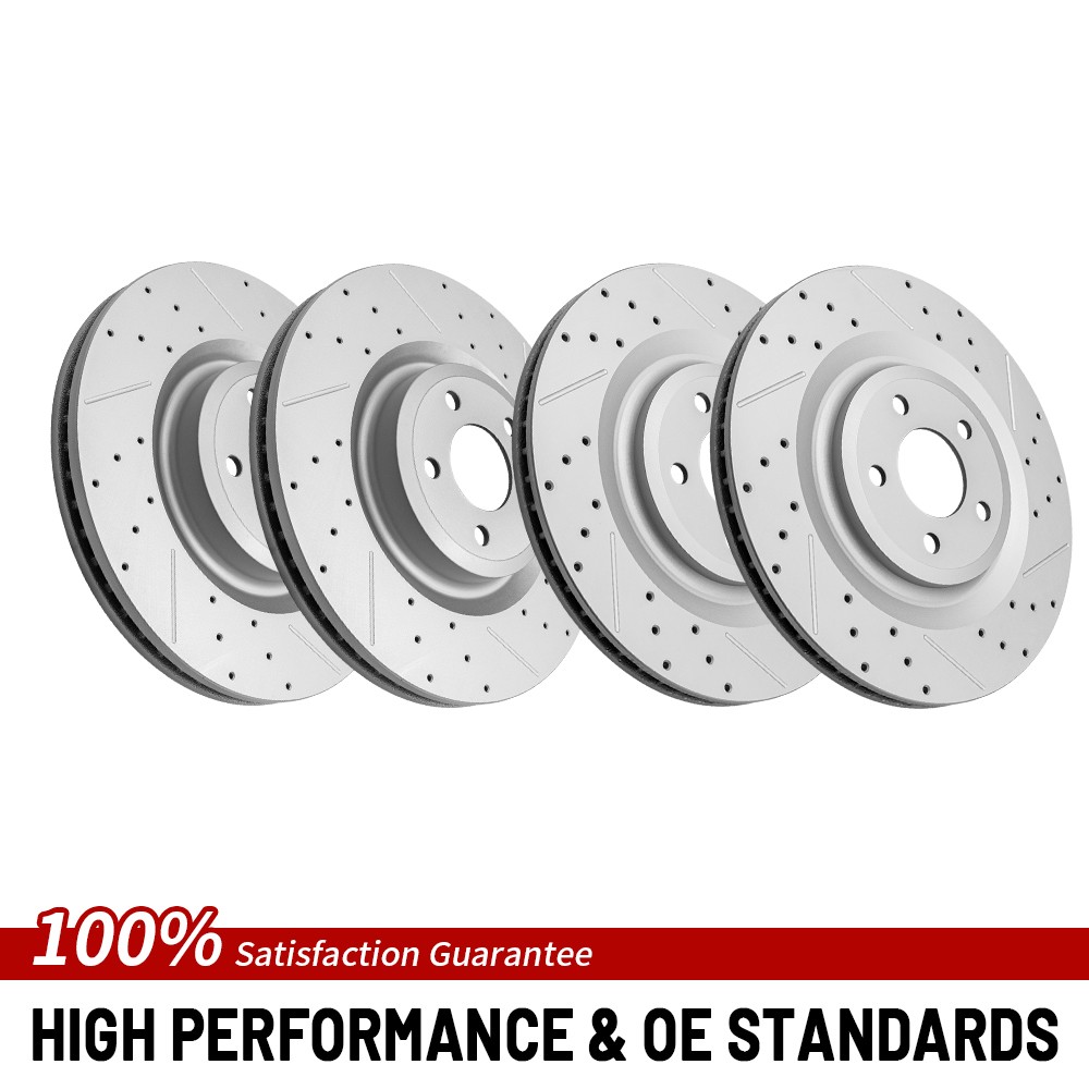 Front & Rear Brake Rotors For 2020-2025 Ford Explorer Police SUV Lincoln Aviator