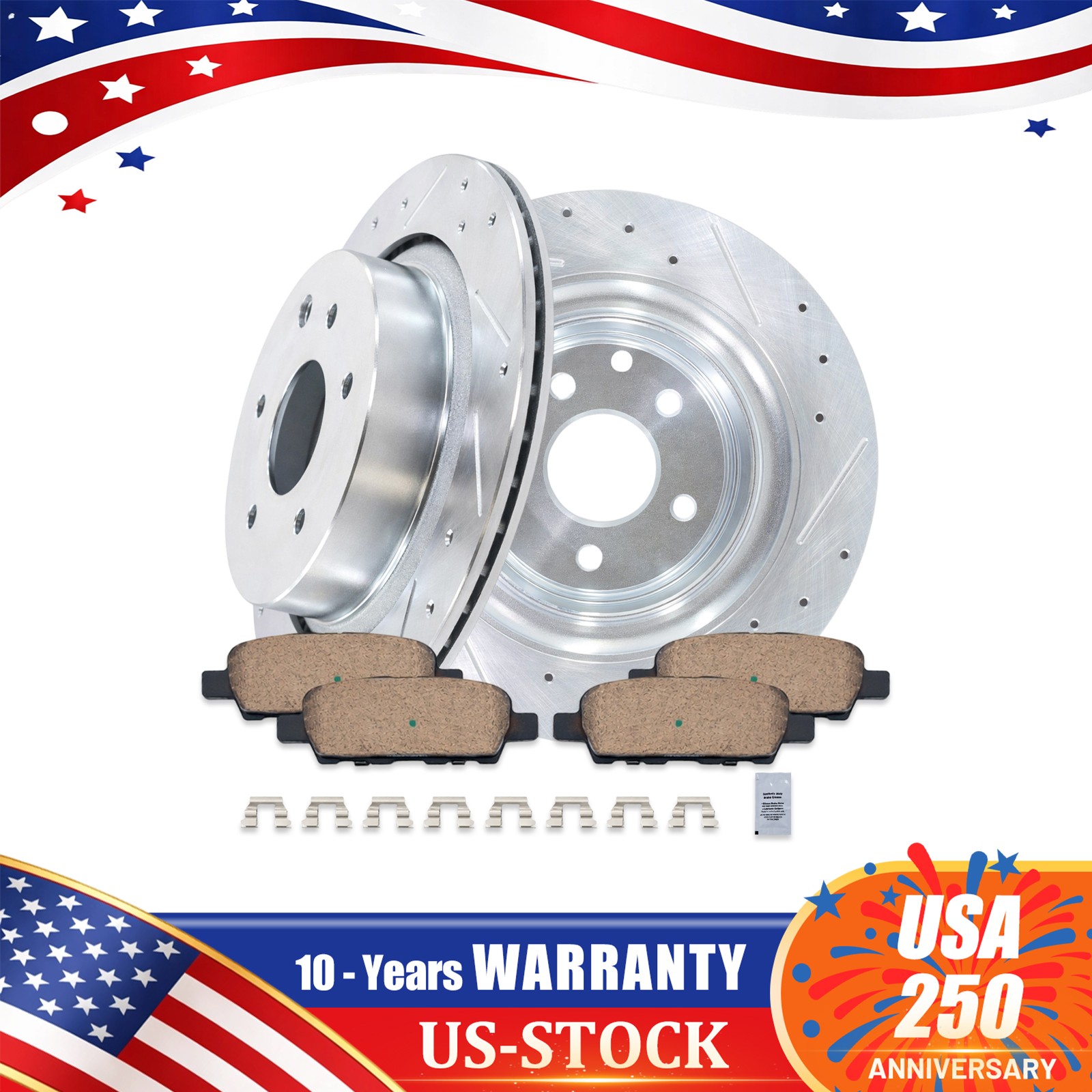 12.99” Drilled Disc Rotors Brake Pads Kit for 2007 – 2015 Infiniti G37 G35-Rear
