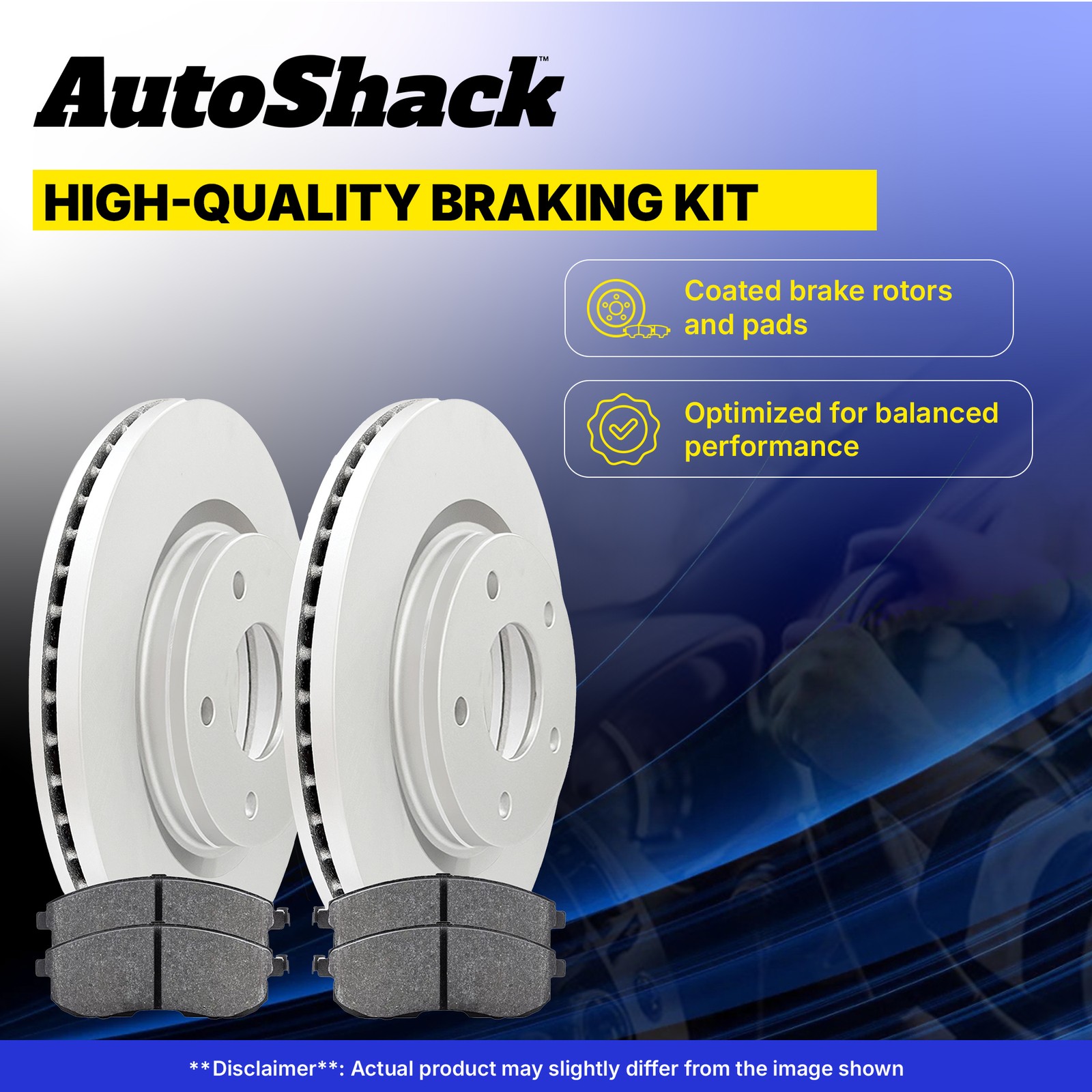 Front Brake Rotors Premium Ceramic Pads for Cadillac, XT5 2021-2024