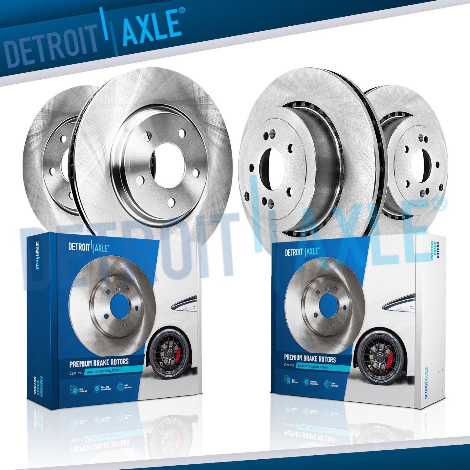 350mm Front and 340mm Rear Disc Brake Rotors Kit fit for Kia Stinger Genesis G70