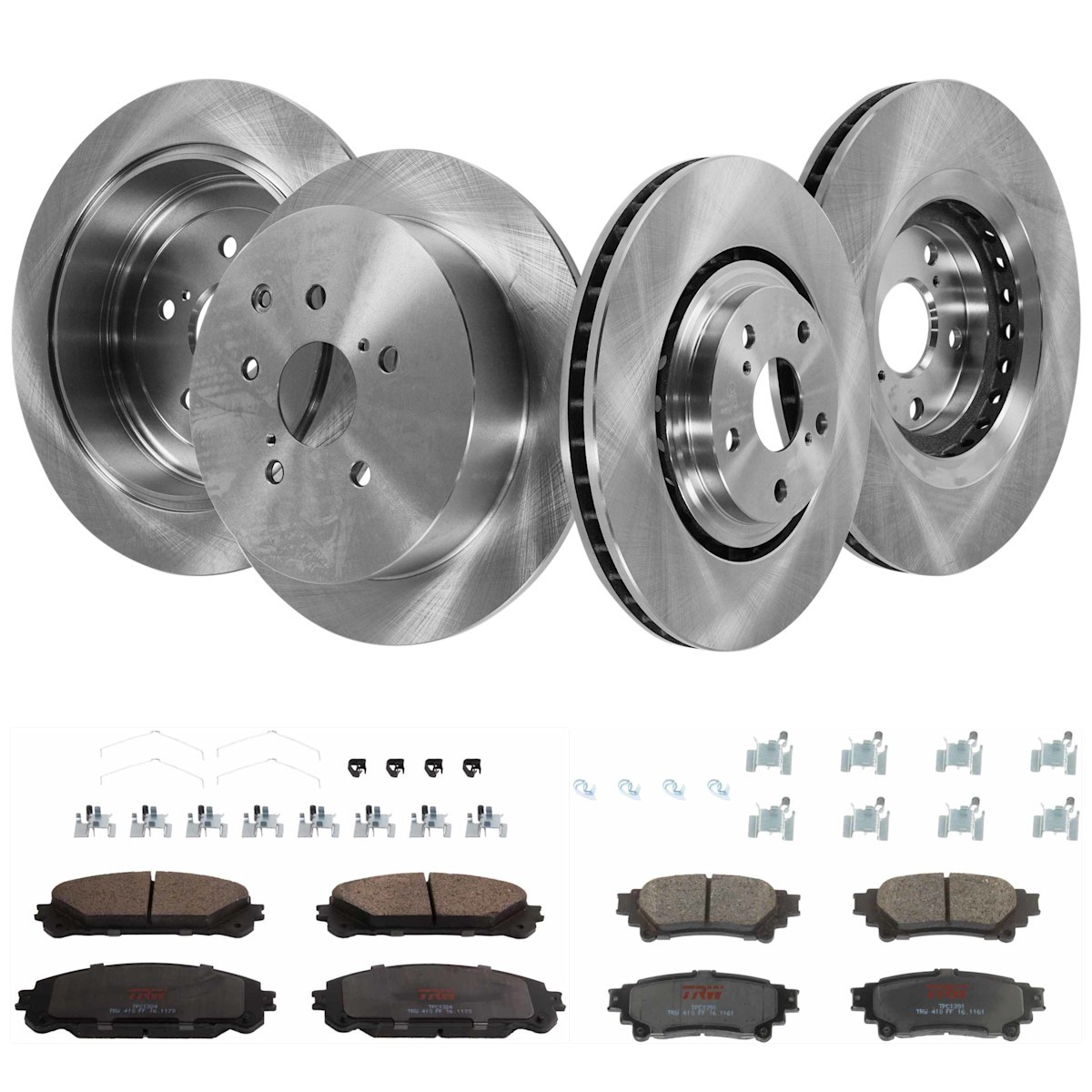 KIT-TRW101921-785 TRW 4-Wheel Set Brake Disc and Pad Kits Front & Rear for RX350