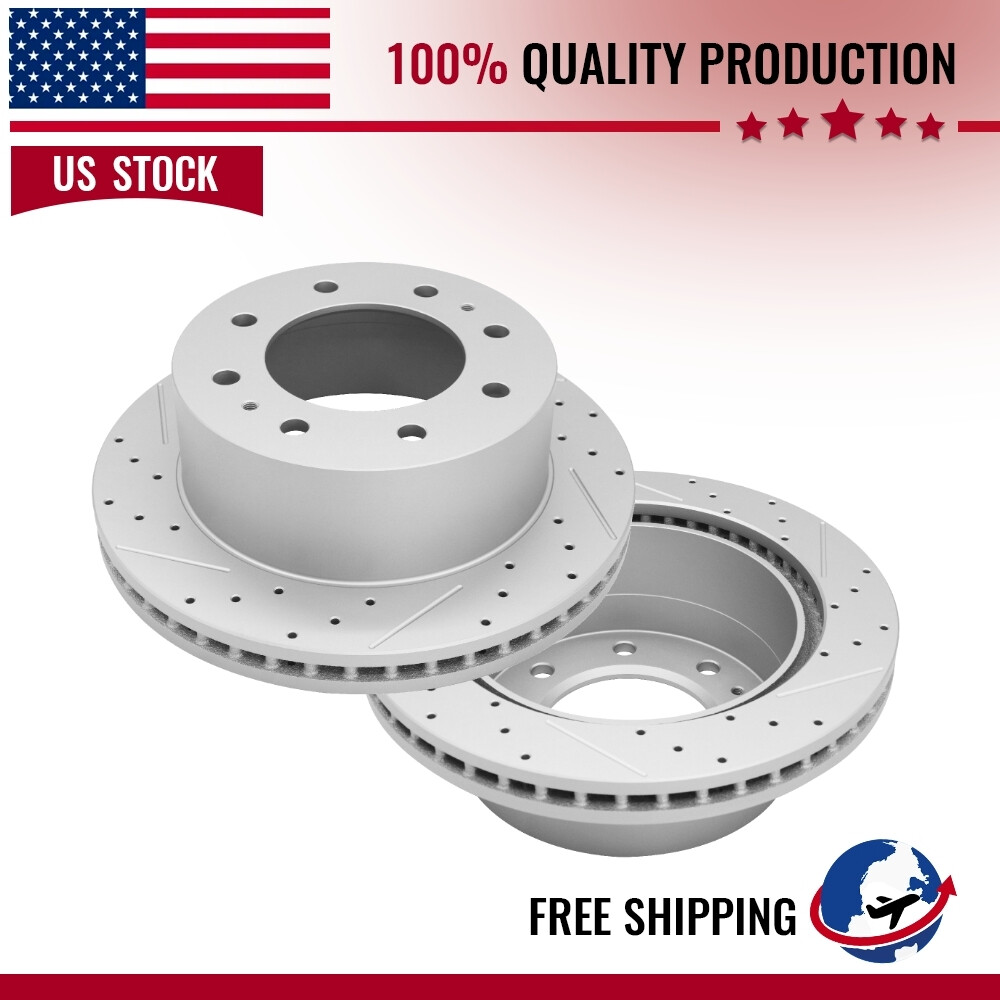 Rear Drilled Brake Rotors For GMC Sierra 2500HD 3500HD 2011 2012 2013 2014 -2021