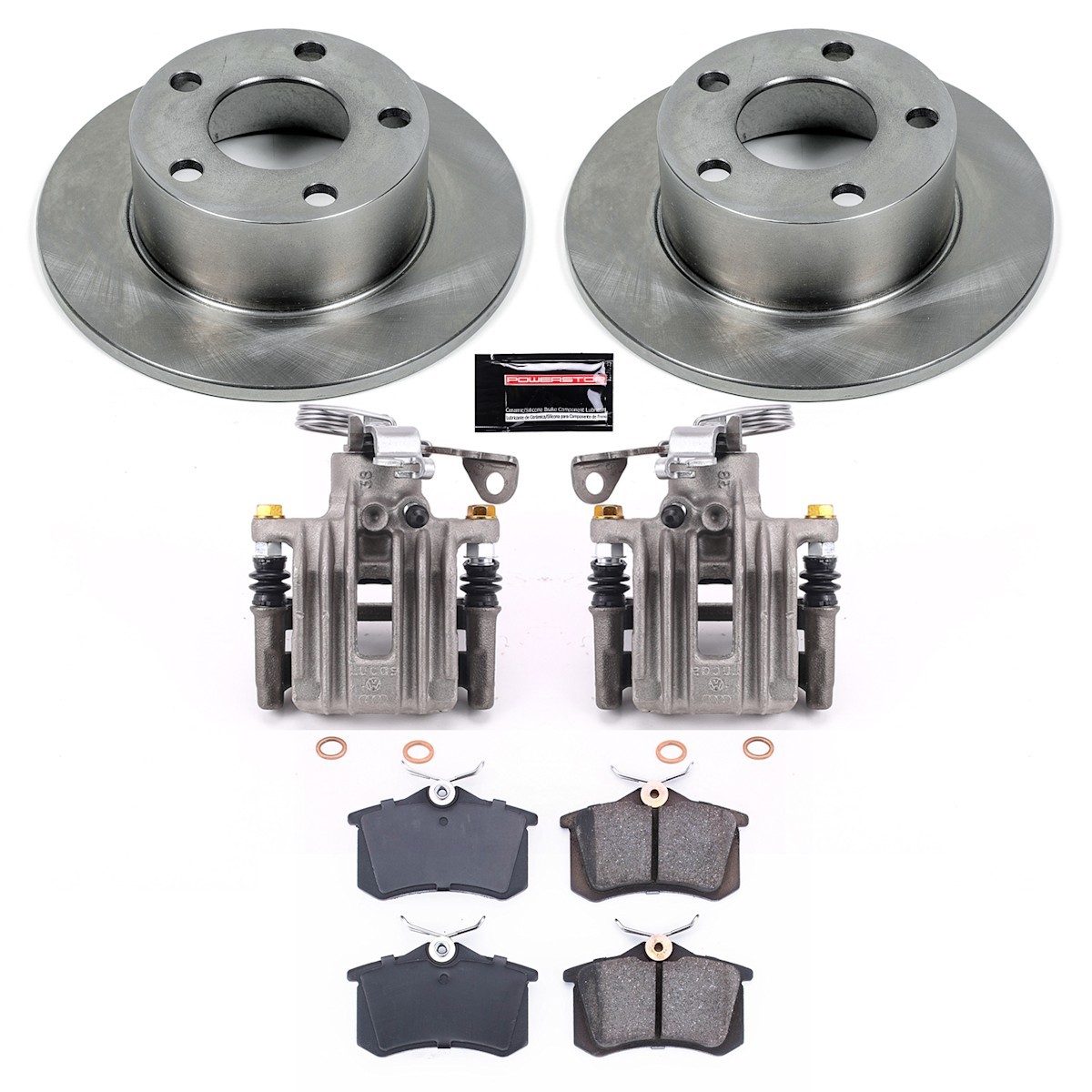 Powerstop Rear 245mm Brake Discs Calipers Pads Kit for 98-04 A6 98-05 Passat