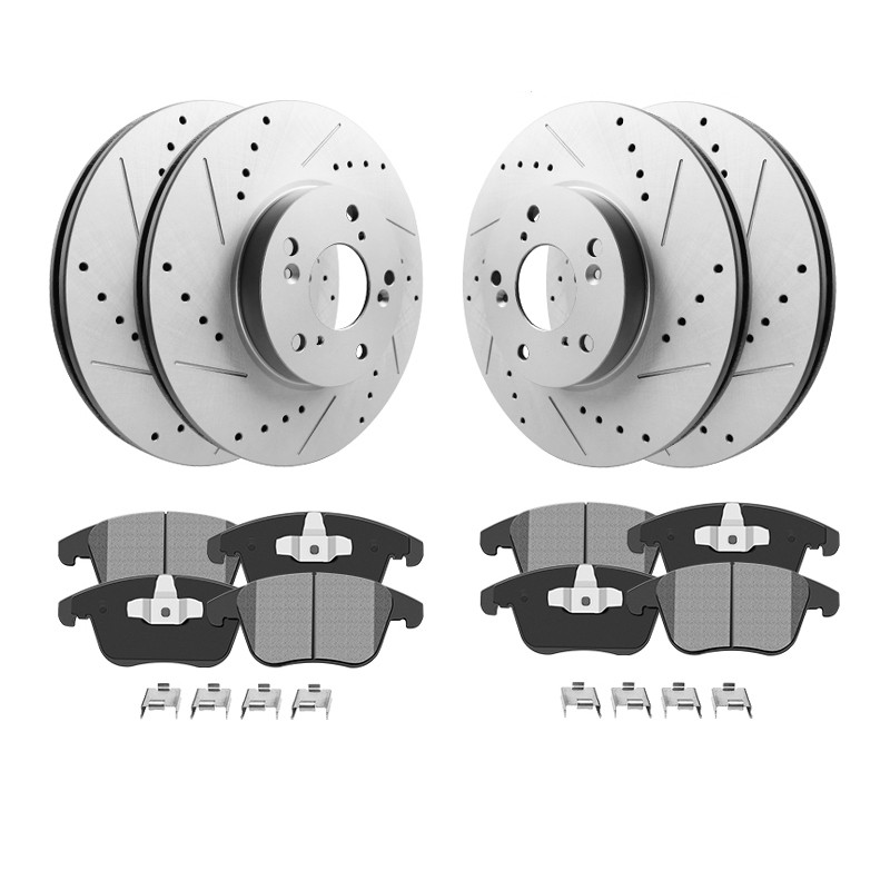296mm Front & Rear Rotors + Brake Pads for Chevy Cobalt Malibu Pontiac G6 Saturn