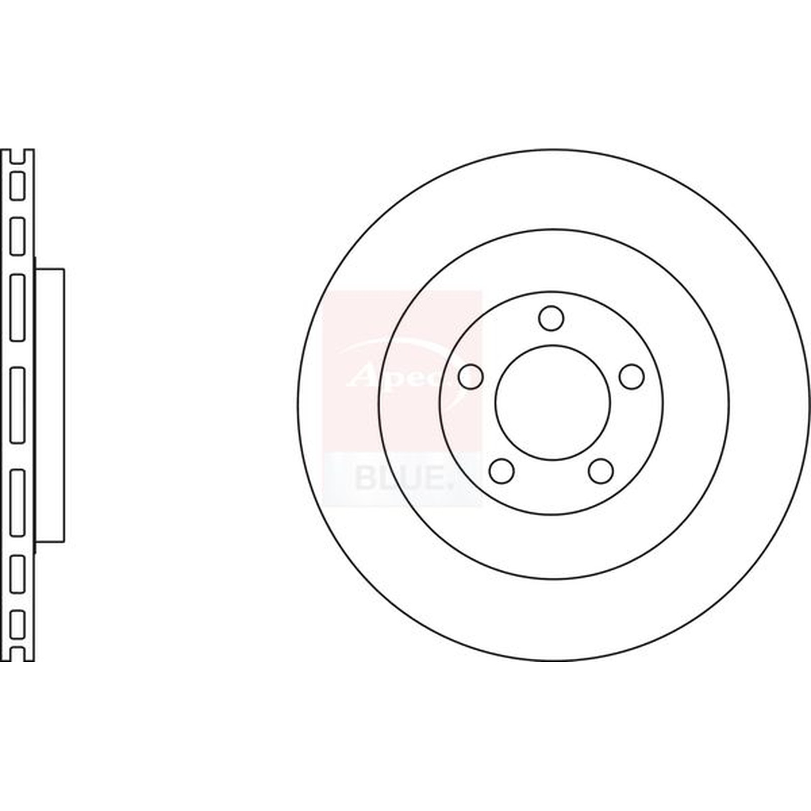 Apec Blue Vented Brake Disc – SDK6991 – Fits Jaguar Rear – OE Specification