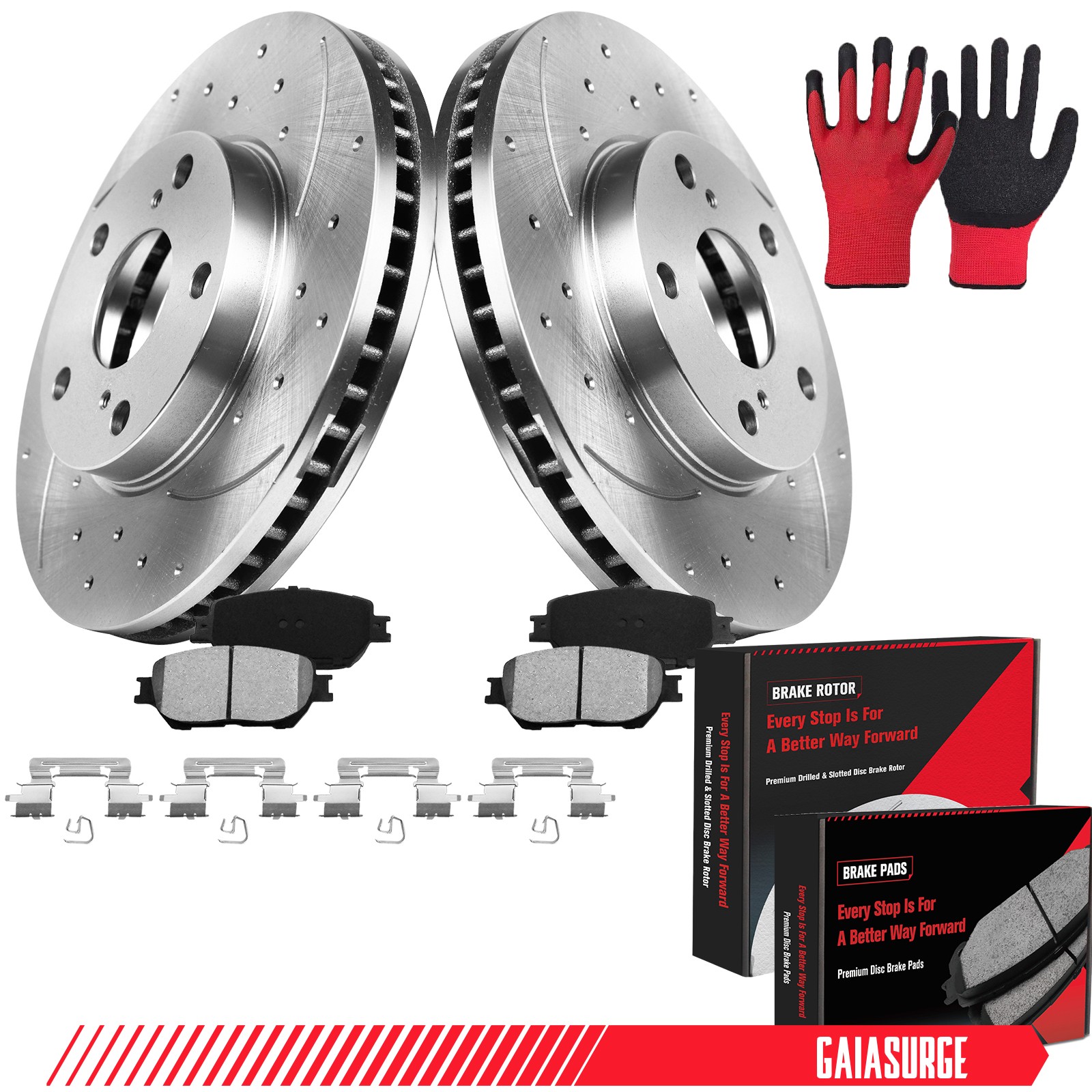 10.8in Front Drilled Disc Rotors Ceramic Brake Pads fits 2002-2006 Toyota Camry