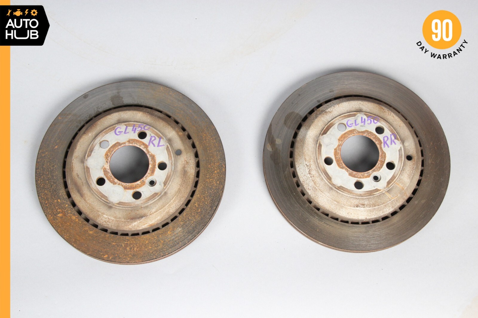 06-13 Mercedes X164 GL450 GL350 ML550 Rear Left & Right Brake Rotors Disc OEM