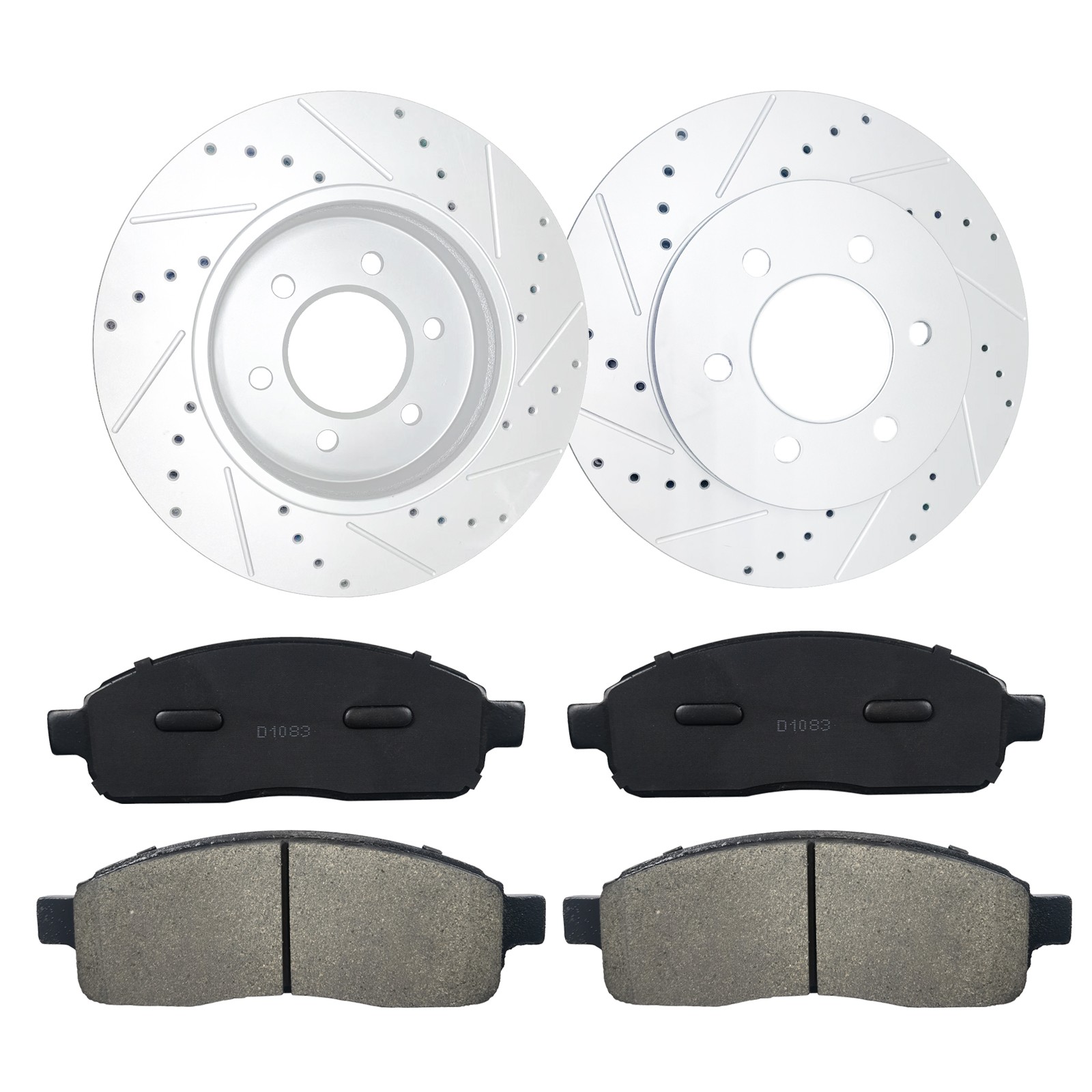 Front Rear Brake Rotors + Ceramic Brake Pads for 2004-2008 Ford F-150 4WD