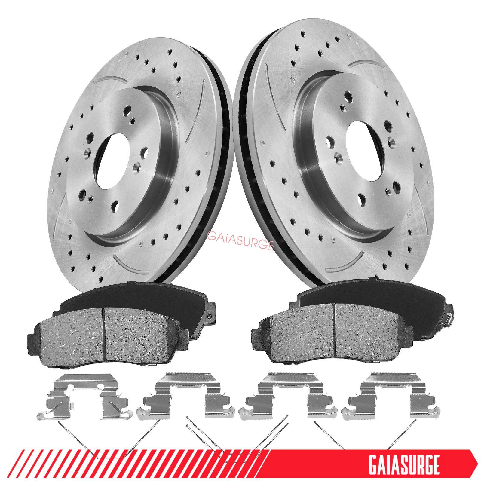 Front Drilled Brake Rotors + Ceramic Pads for 2012 2013 2014 2015 Honda CR-V