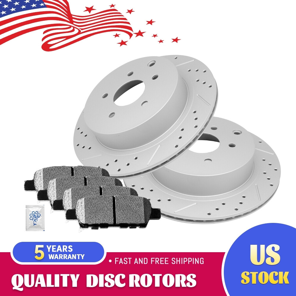 Rear Drilled Rotors Brake Pads for Nissan Murano Pathfinder Quest Infiniti FX35