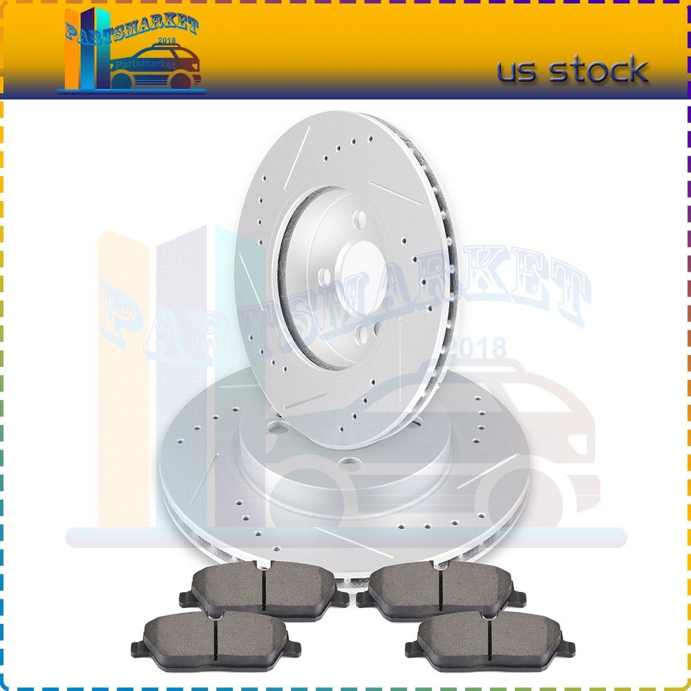 Front Brake Discs Rotors And Ceramic Pads Fits Mini Cooper Drill Slot 280mm