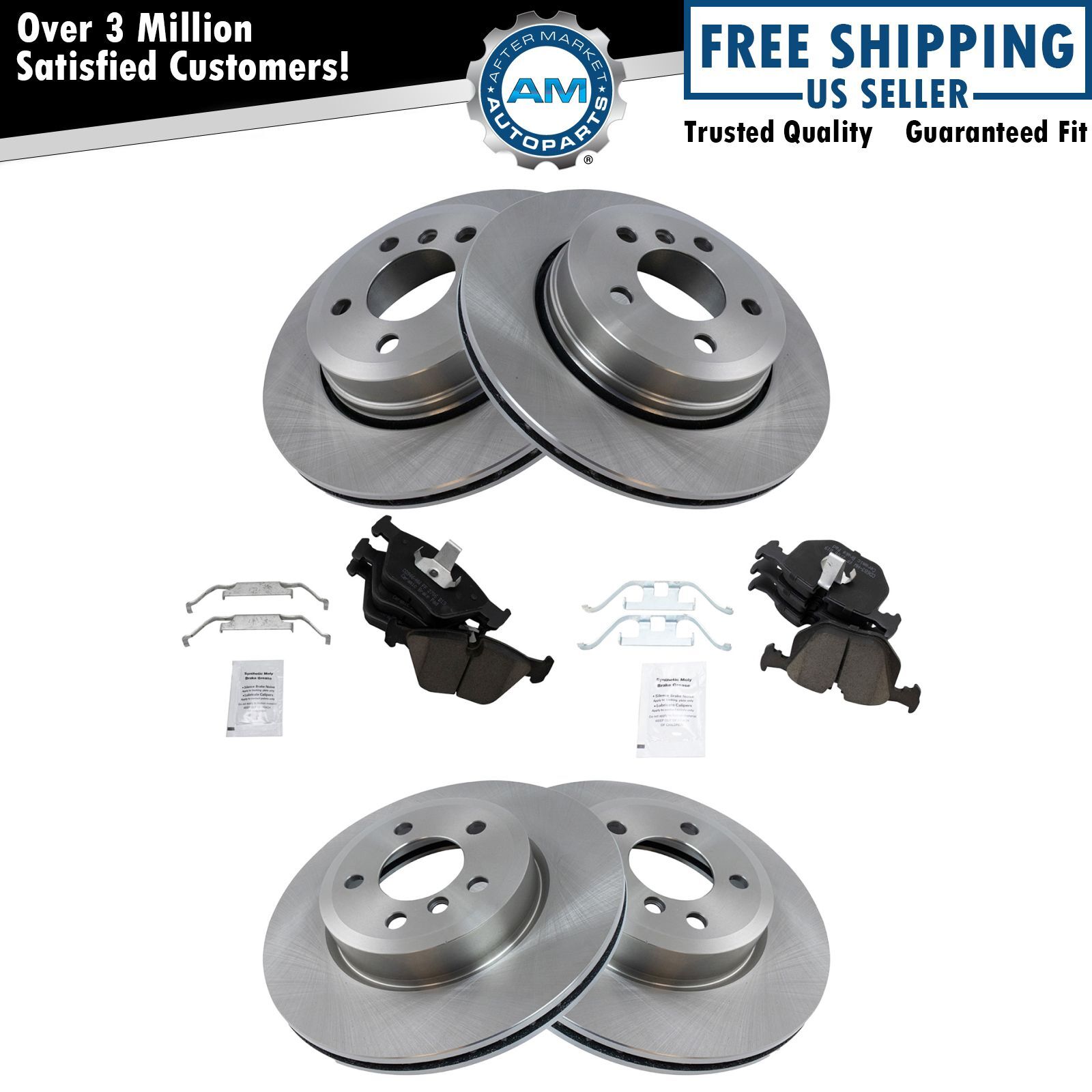 Disc Brake Pad & Rotor Front & Rear Posi Ceramic Kit for BMW X3 New