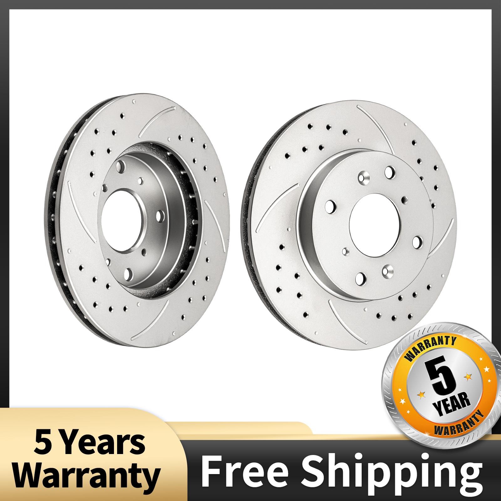 2x Front Drilled & Slotted Disc Brake Rotors Fits Honda Accord Acura CL; 2.3L