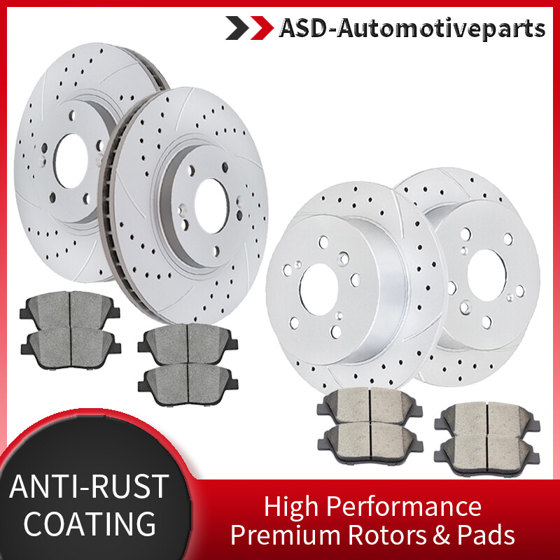 Front & Rear Rotors + Brake Pads for 2011 – 2014 2015 Hyundai Sonata Kia Optima
