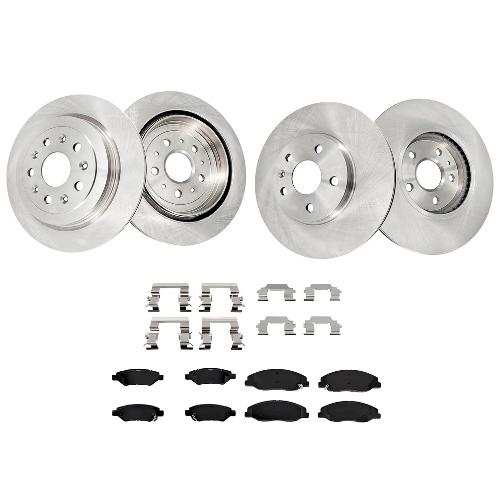 Front & Rear Rotors + Ceramic Disc Brake Pads for 08-14 Cadillac CTS 316mm 315mm