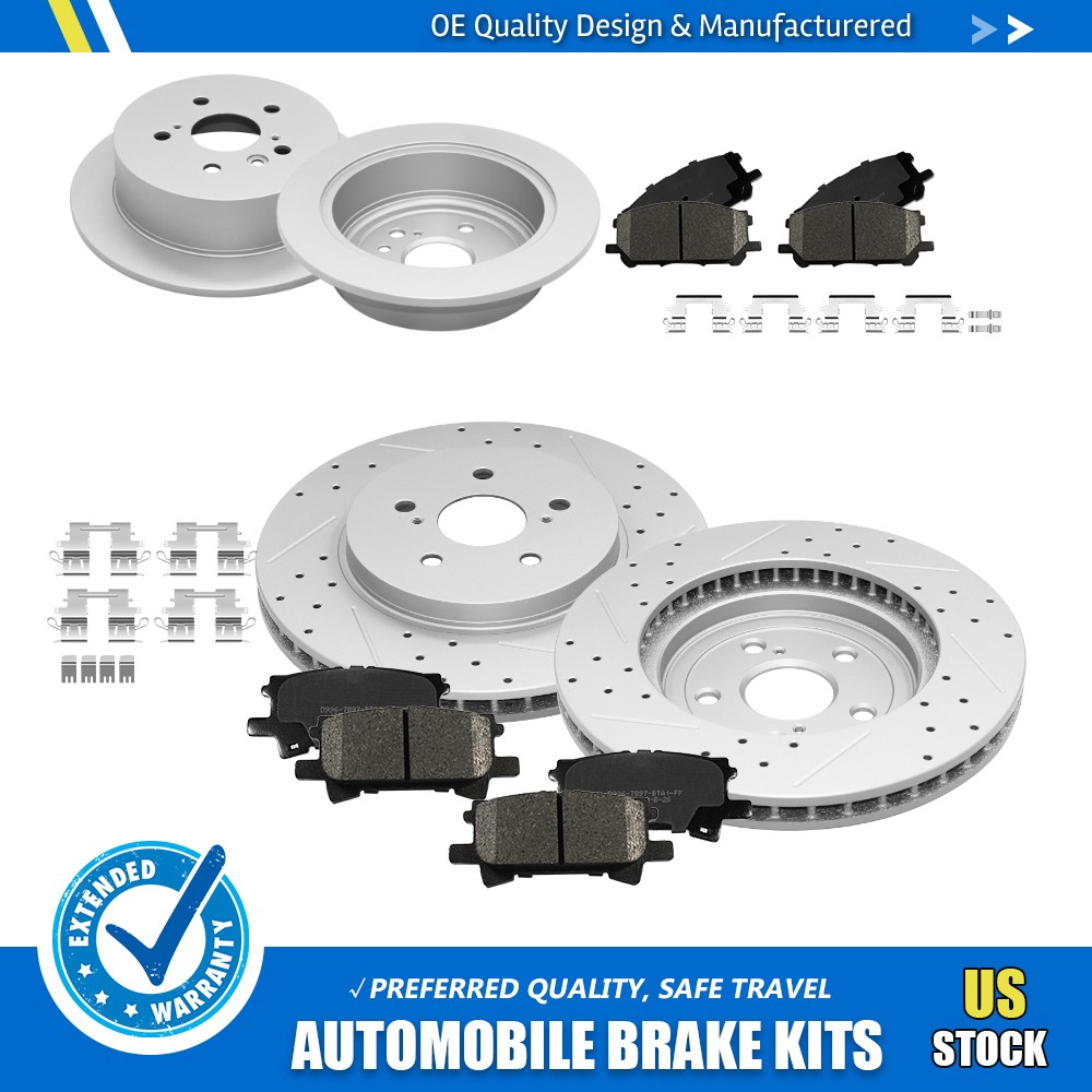 Front Rear Disc Rotors &Brake Pads For Highlander Lexus Rx330 Rx350 Rx400h 06-08