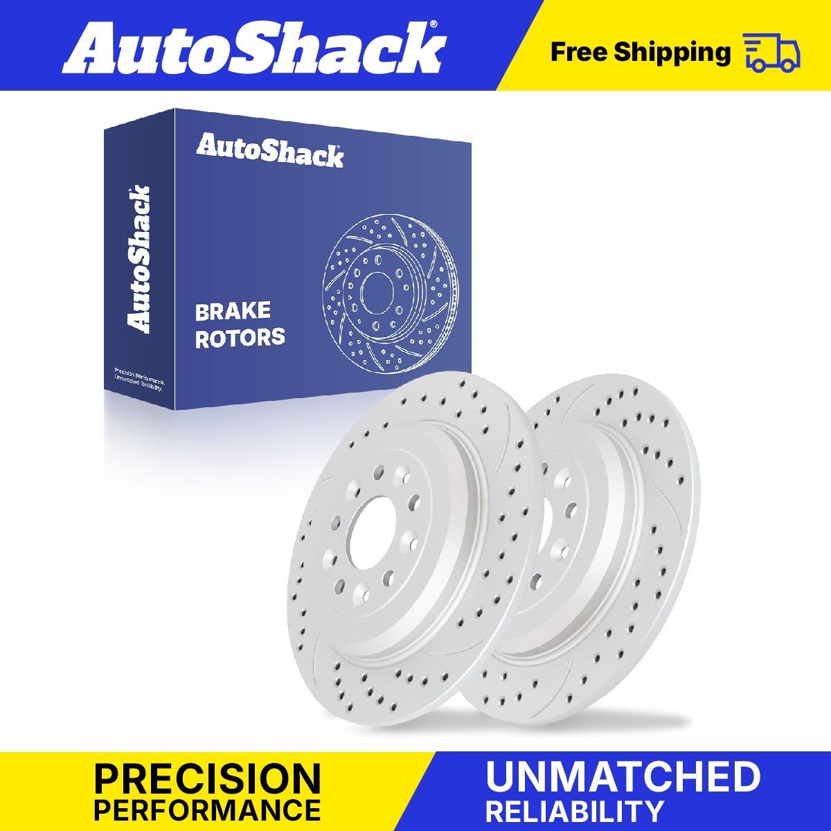 Rear Drilled Slotted Brake Rotors Pair for Ford, Explorer 2011-2019