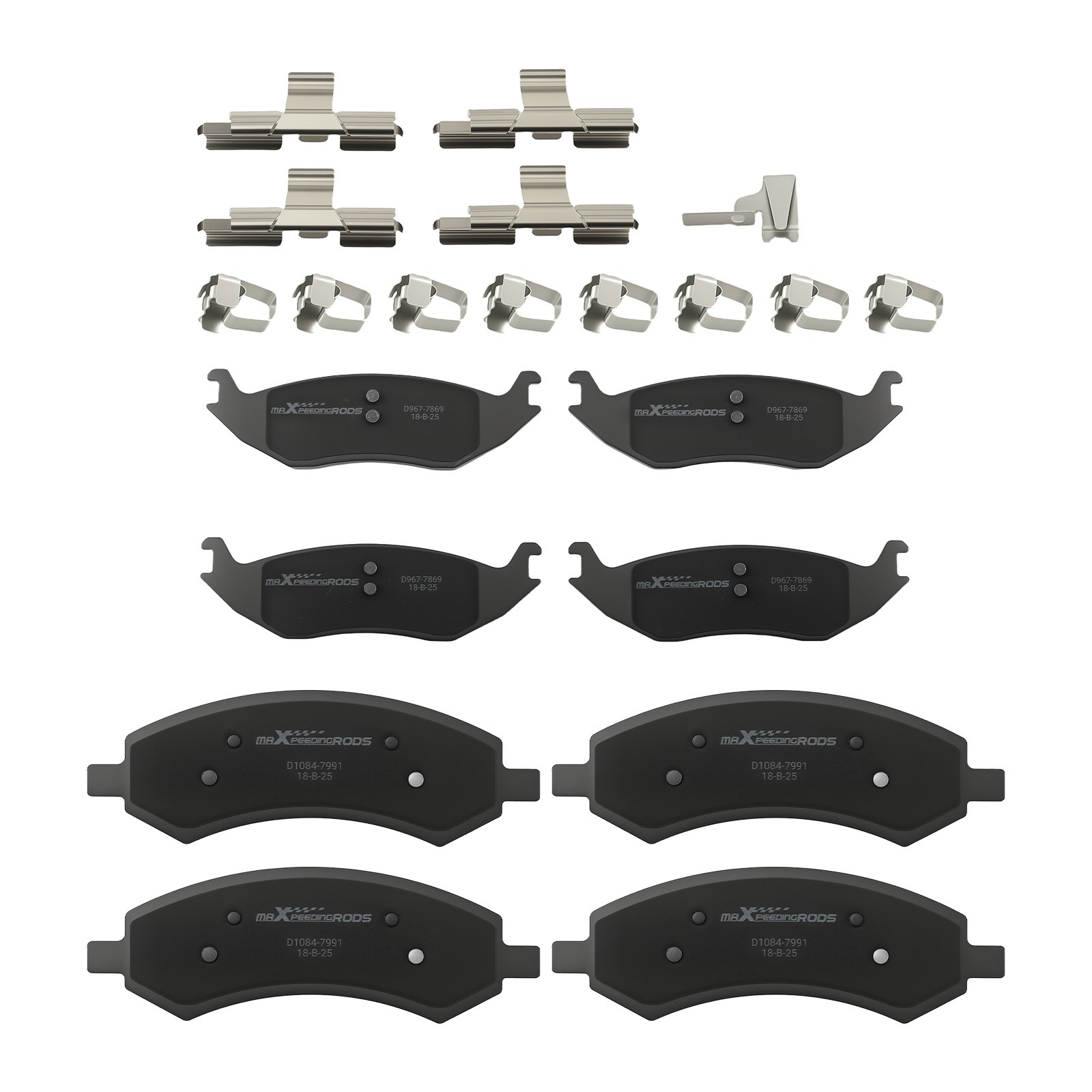 Front Rear Brake Rotors+Brake Pads for Dodge Ram Durango/Chrysler Aspen/Ram 1500
