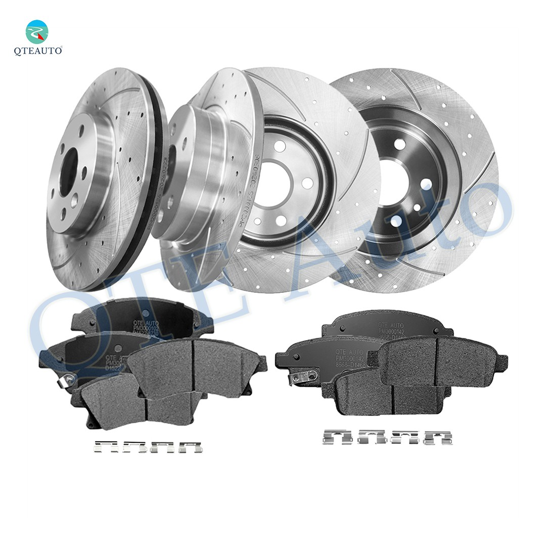 F 276mm-R 268mm Drilled Brake Rotors-Pad For 2016 Chevy Cruze Limited D1522 8730