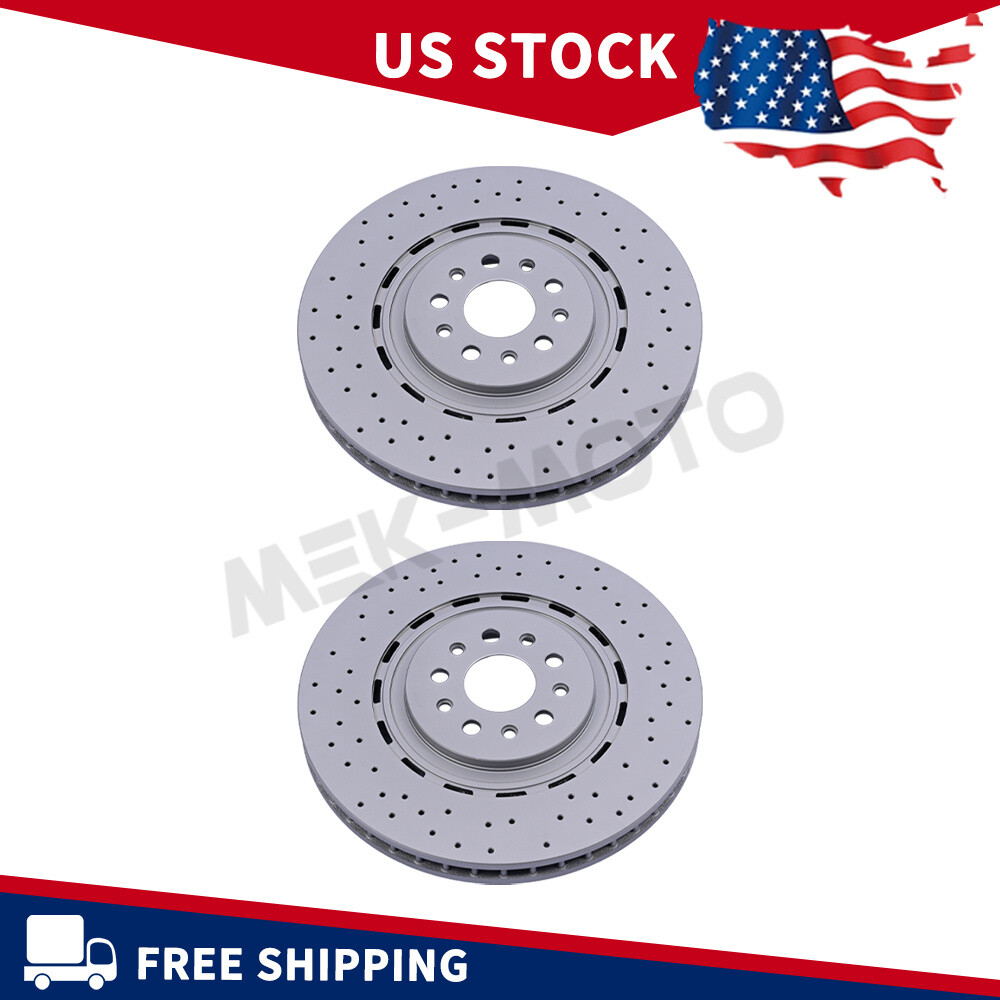 2Pcs Front Brake Disc Dimpled Rotors For Maserati Levante S 2017-2022 New