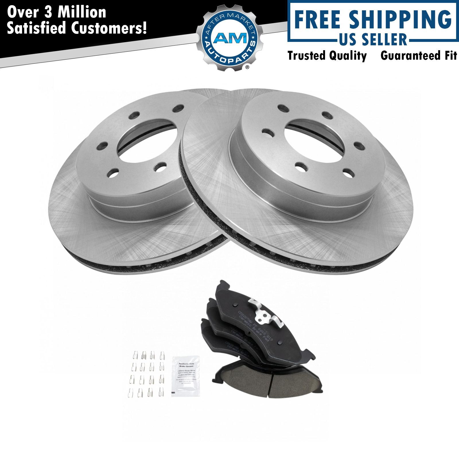 Brake Pad & Rotor Kit Ceramic Front for 00-02 Dodge Dakota Durango NEW