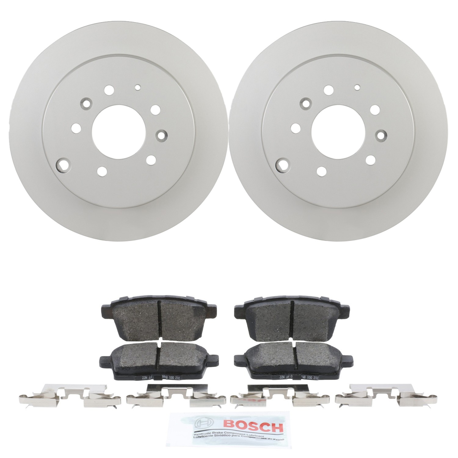 Bosch Rear 302mm Disc Brake Rotors & Ceramic Brake Pads Kit for Mazda CX-7 07-11