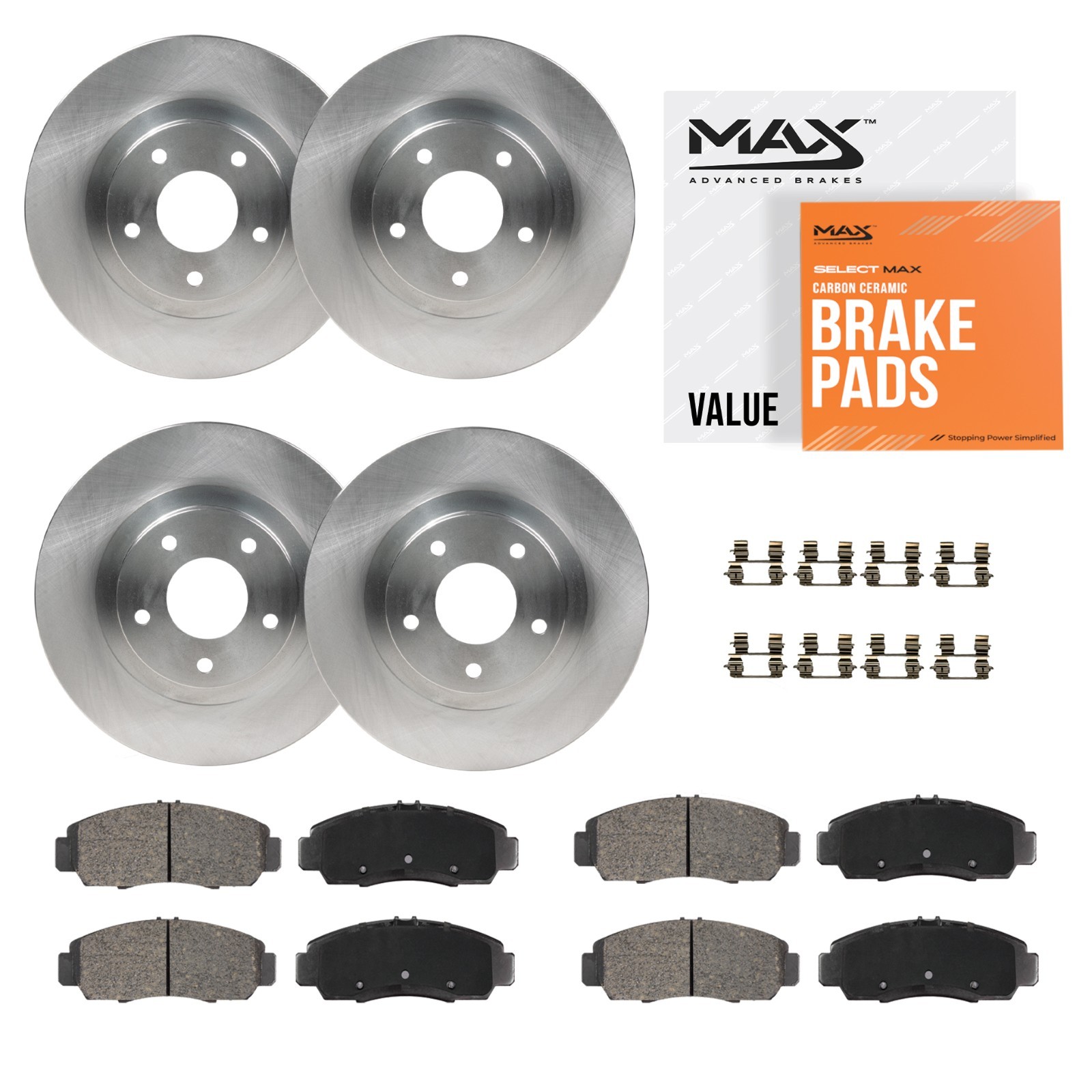 Front & Rear Brake Rotors + Ceramic Pads for 2005 Infiniti G35 Nissan 350Z