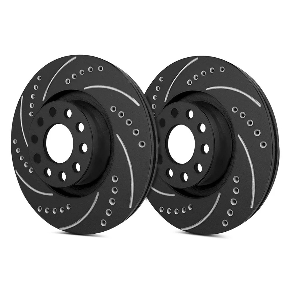 For Mitsubishi Galant 87-93 Drilled & Slotted 1-Piece Rear Brake Rotors