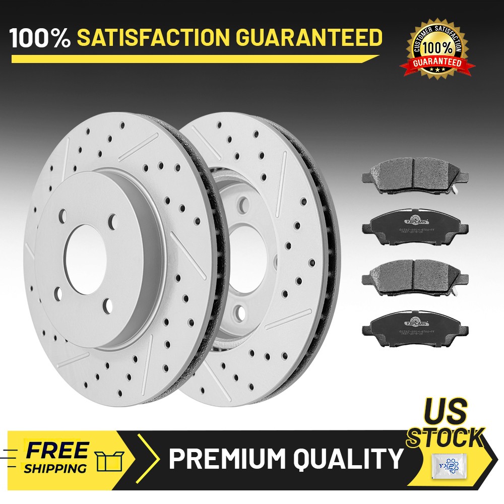 260mm Front Drilled Disc Brake Rotors Pads for 2012 – 2019 Nissan Versa Note