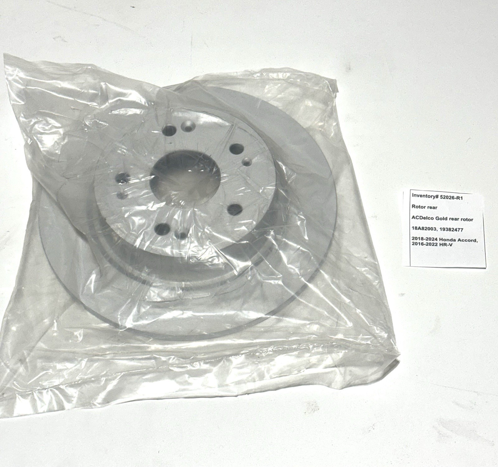 ACDelco 18A82003 Gold Rear Brake Rotor For 2018-2026 Honda Accord 1.5L 2.0L