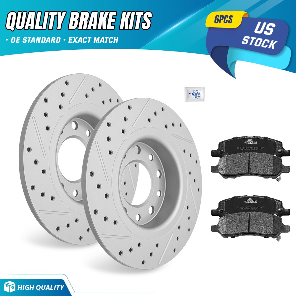 Rear Brake Rotors & Ceramic Pads Kit for Dodge Dart 2013-2016