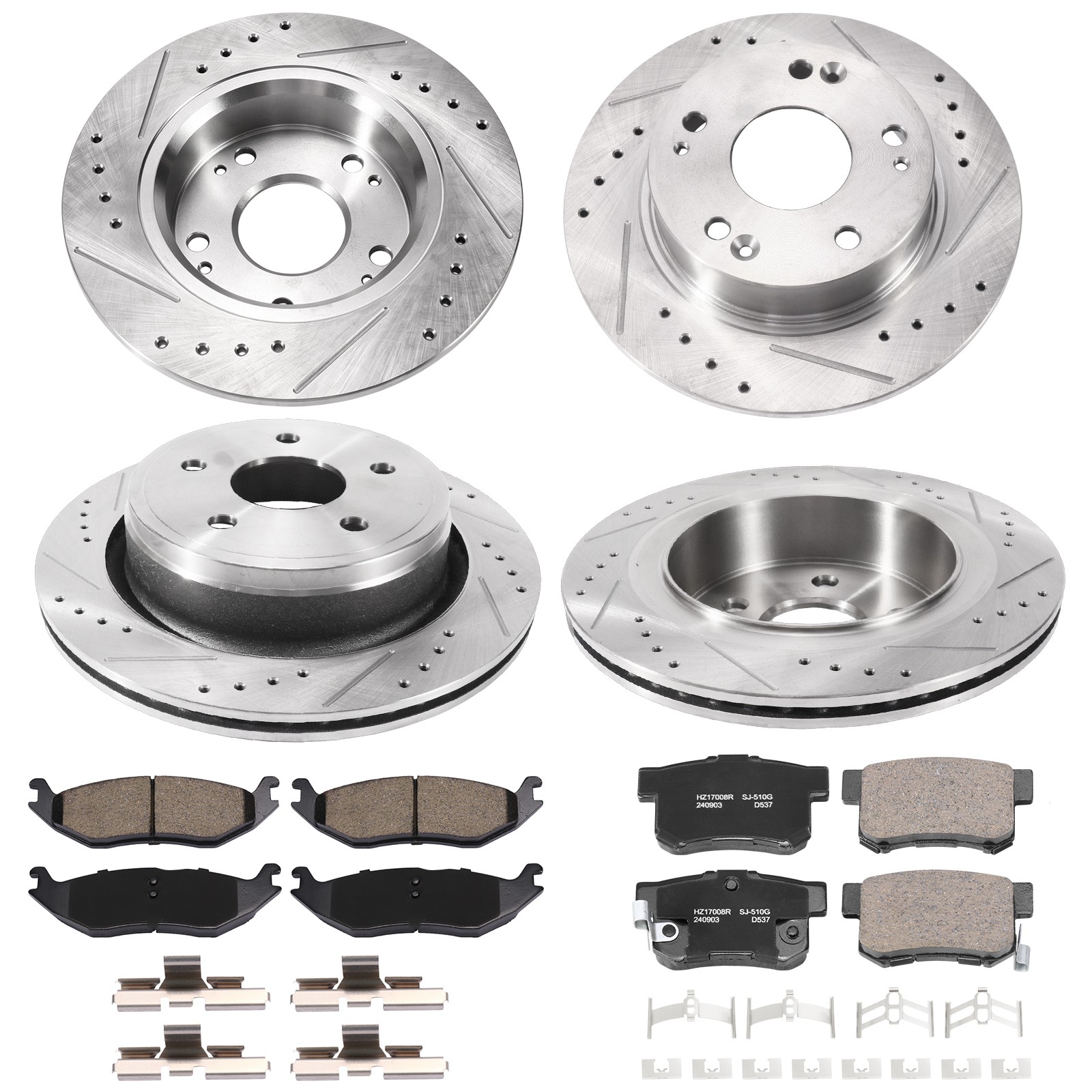 Heavy Duty Drilled Rotors Ceramic Brake Front For Rear Dodge Ram 1500 Aspen Dura