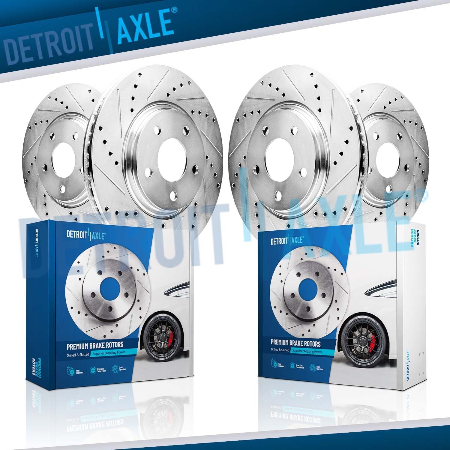 Front Rear Drilled Slotted Disc Brake Rotors for 2009 2010 2011 Nissan Murano