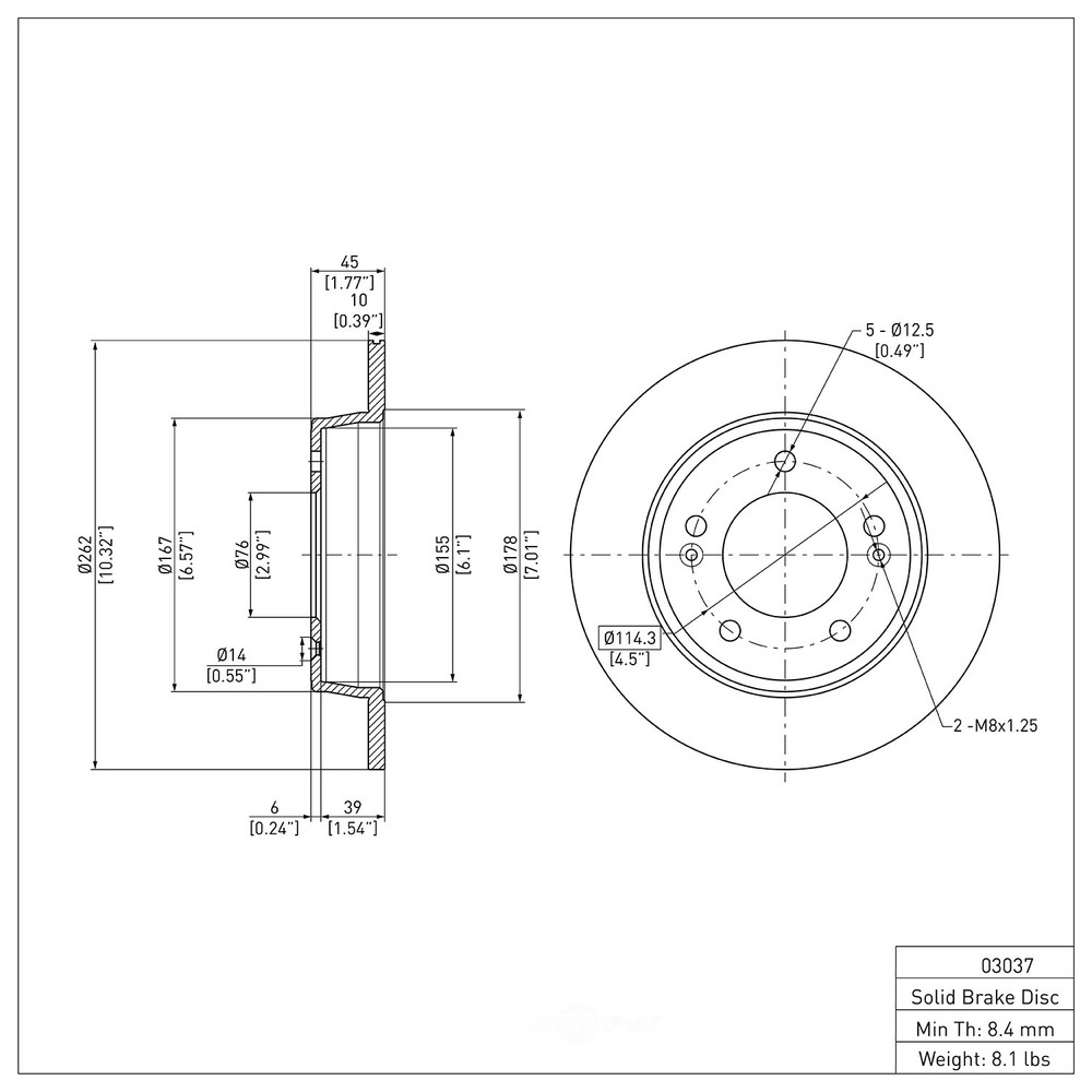 Disc Brake Rotor-EX DFC 600-03037