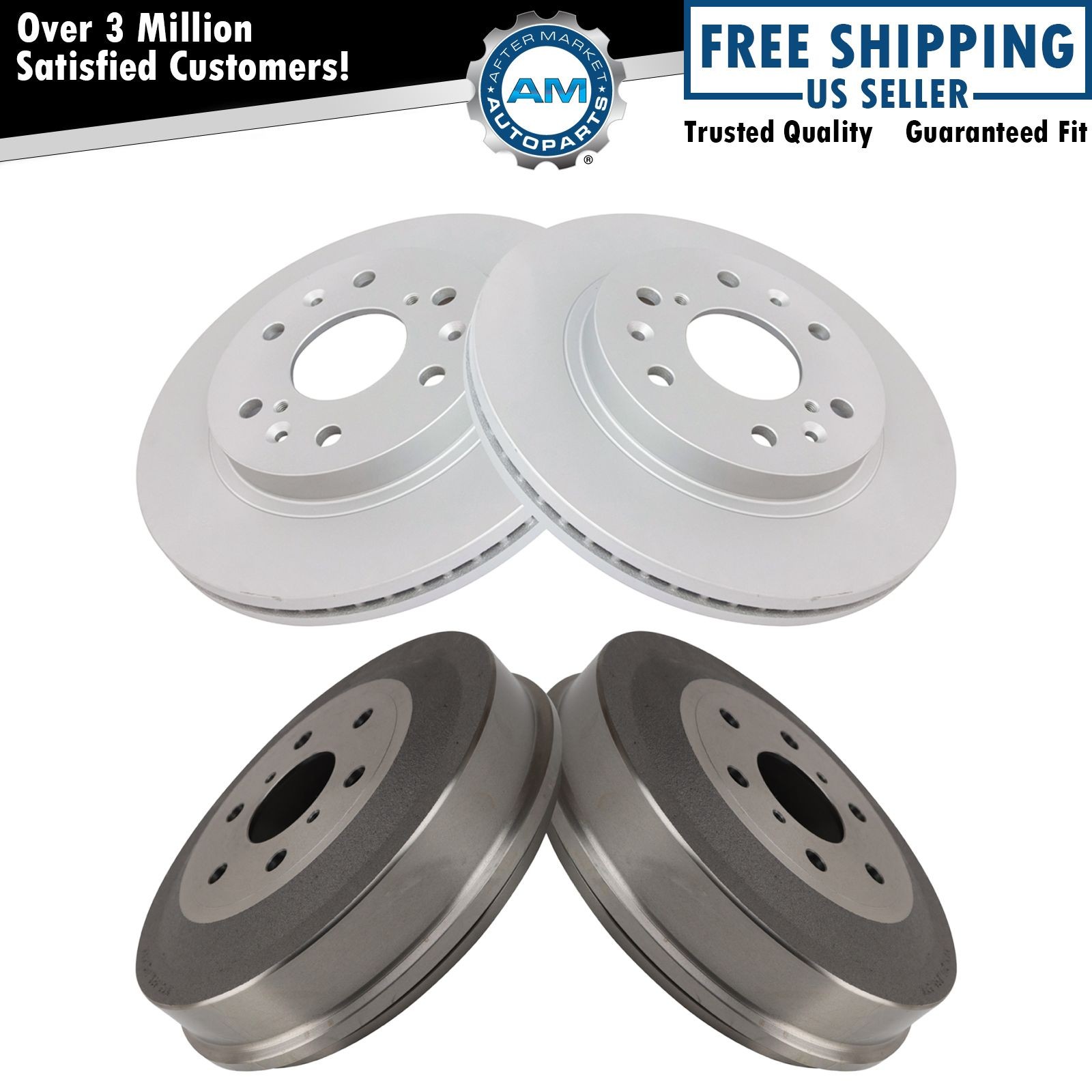 Front & Rear Brake Rotors Set Premium G-Coated Fits Chevrolet GMC