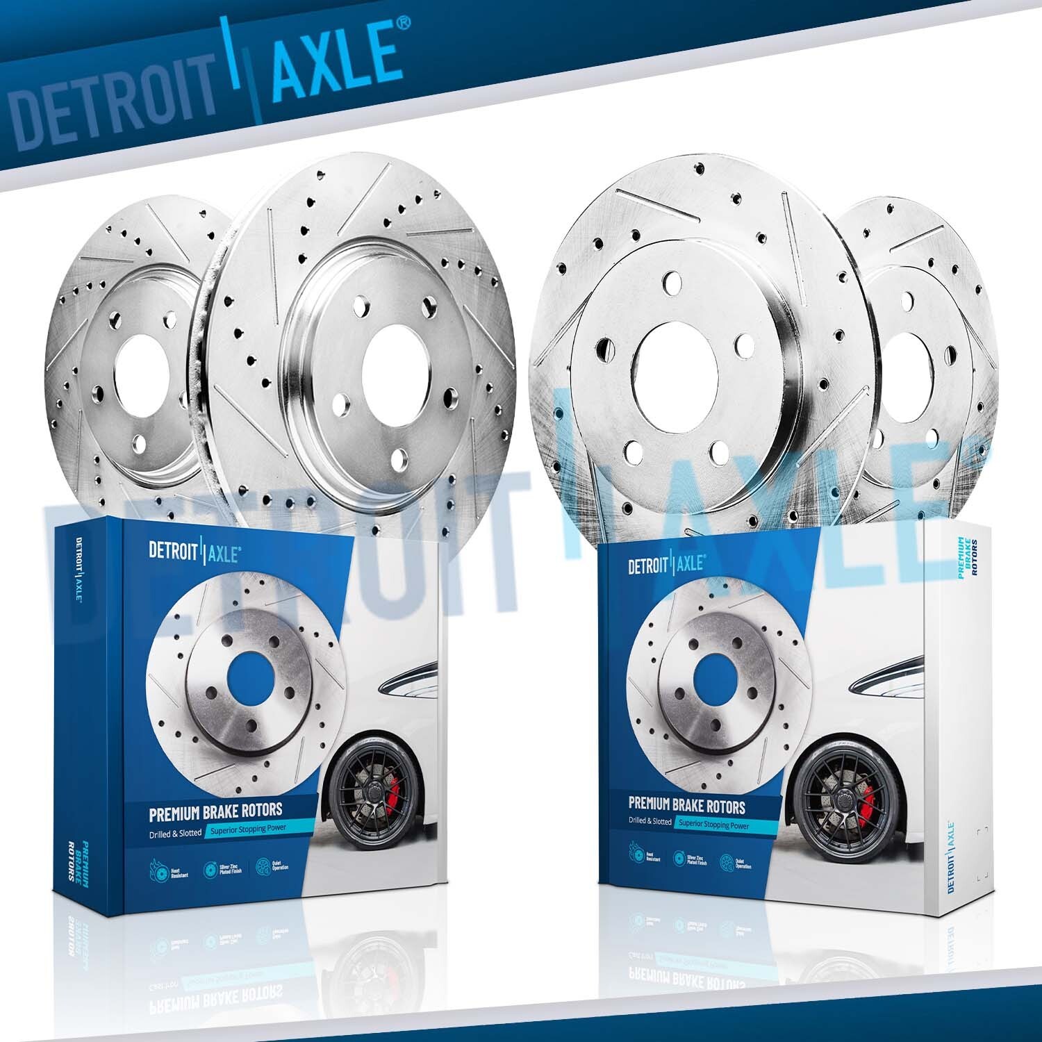 Front & Rear Drilled Disc Brake Rotors for 1992 1993 1994 1995 1996 ES300 Camry