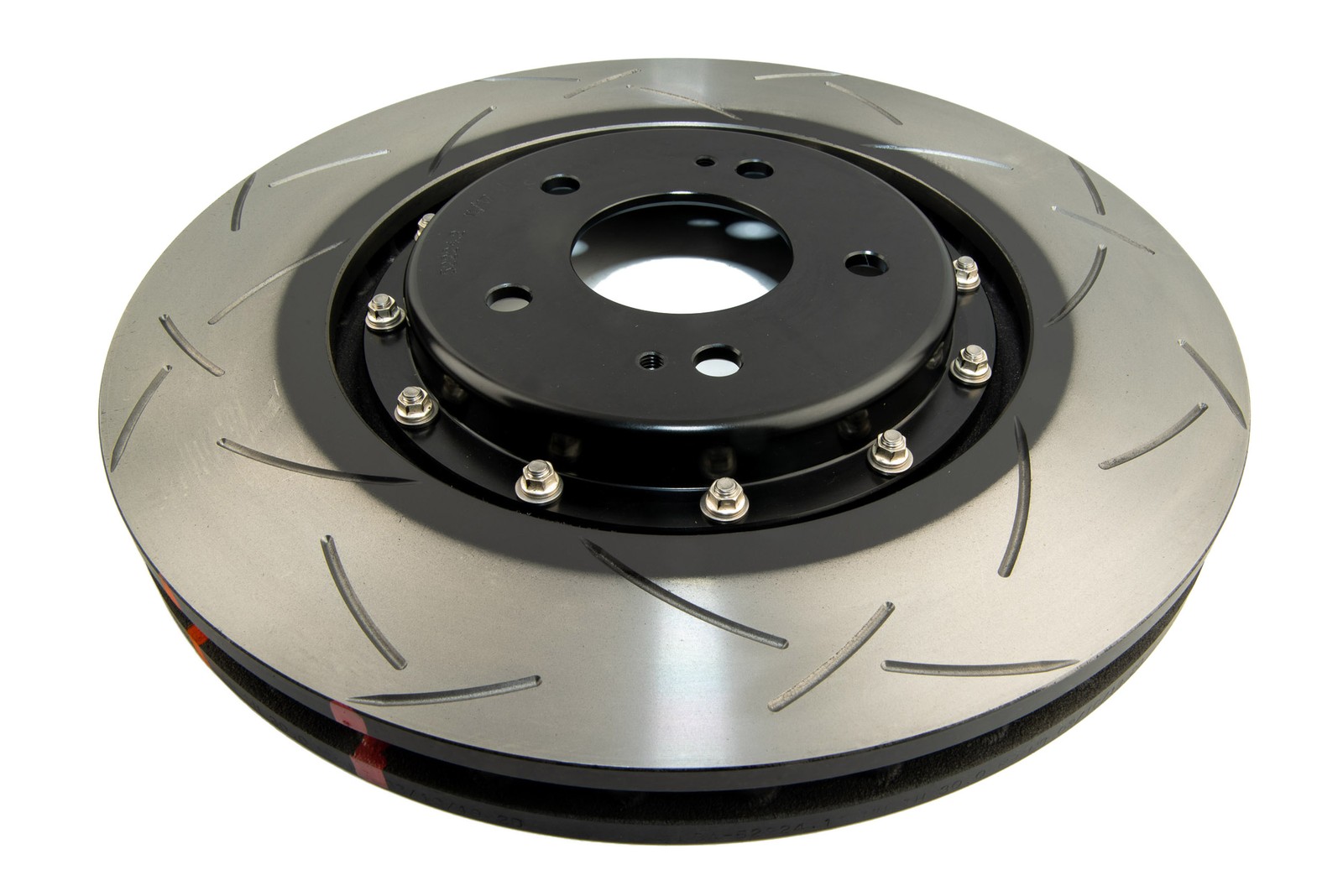 DBA for 08+ EVO X Front Slotted 5000 Series 2 Piece Rotor Assembled w/ Black Hat