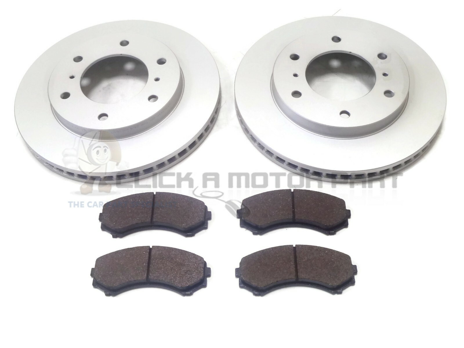 FRONT 2 BRAKE DISCS AND PADS SET NEW FOR MITSUBISHI SHOGUN 3.2 + 3.5 2000-2006