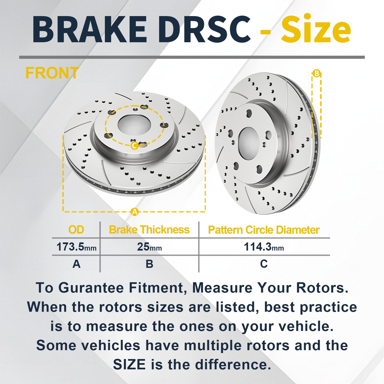 275mm Front Brake Rotors Pads for Toyota RAV4 Scion XB Drilled Slotted Brakes