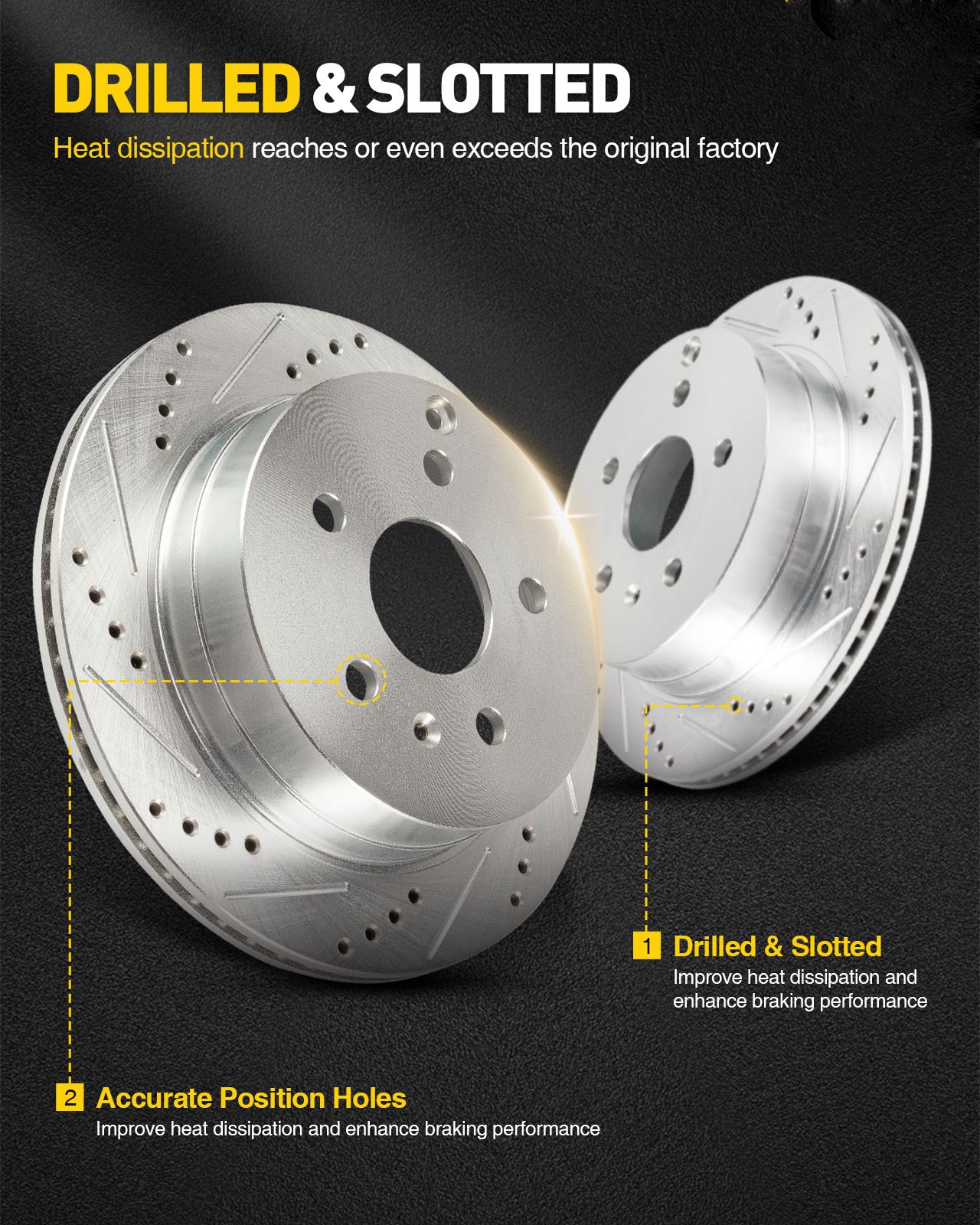 2x Rear Drilled Slotted Brake Rotors 345mm For Toyota Tundra Sequoia Lexus LX570