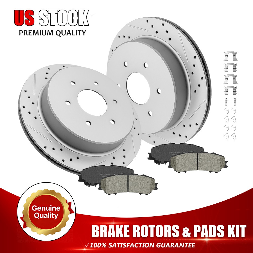 Rear Brake Rotors Ceramic Pads For 2017 2018 2019 2020 2021-2023 Nissan Titan