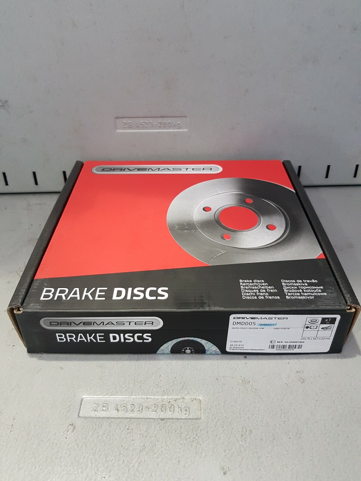 Drivemaster DMD005 Front Brake Disc (1) Vented 256mmx 22mm. AUDI SEAT SKODA VW
