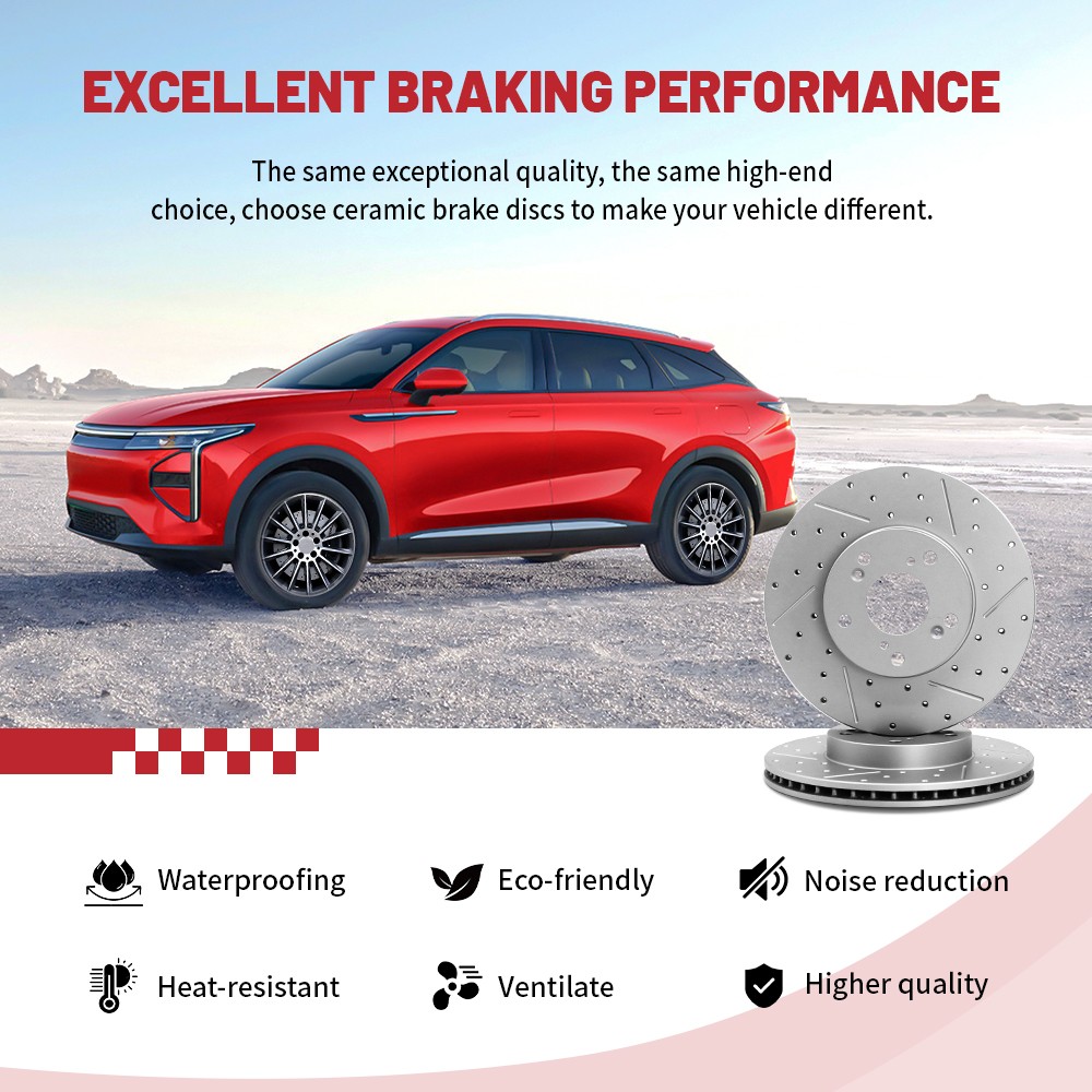 Rear Disc Brake Rotors Ceramic Pads for Subaru Forester 2019-24 Crosstrek 24-25