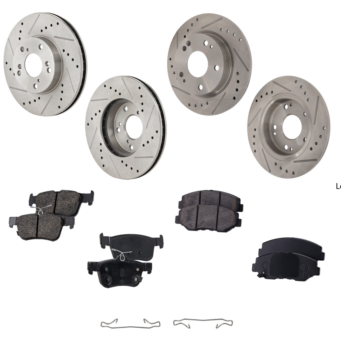 Front & Rear Brake Disc Rotors and Pads Kit For Honda Civic 2017 2019 2020