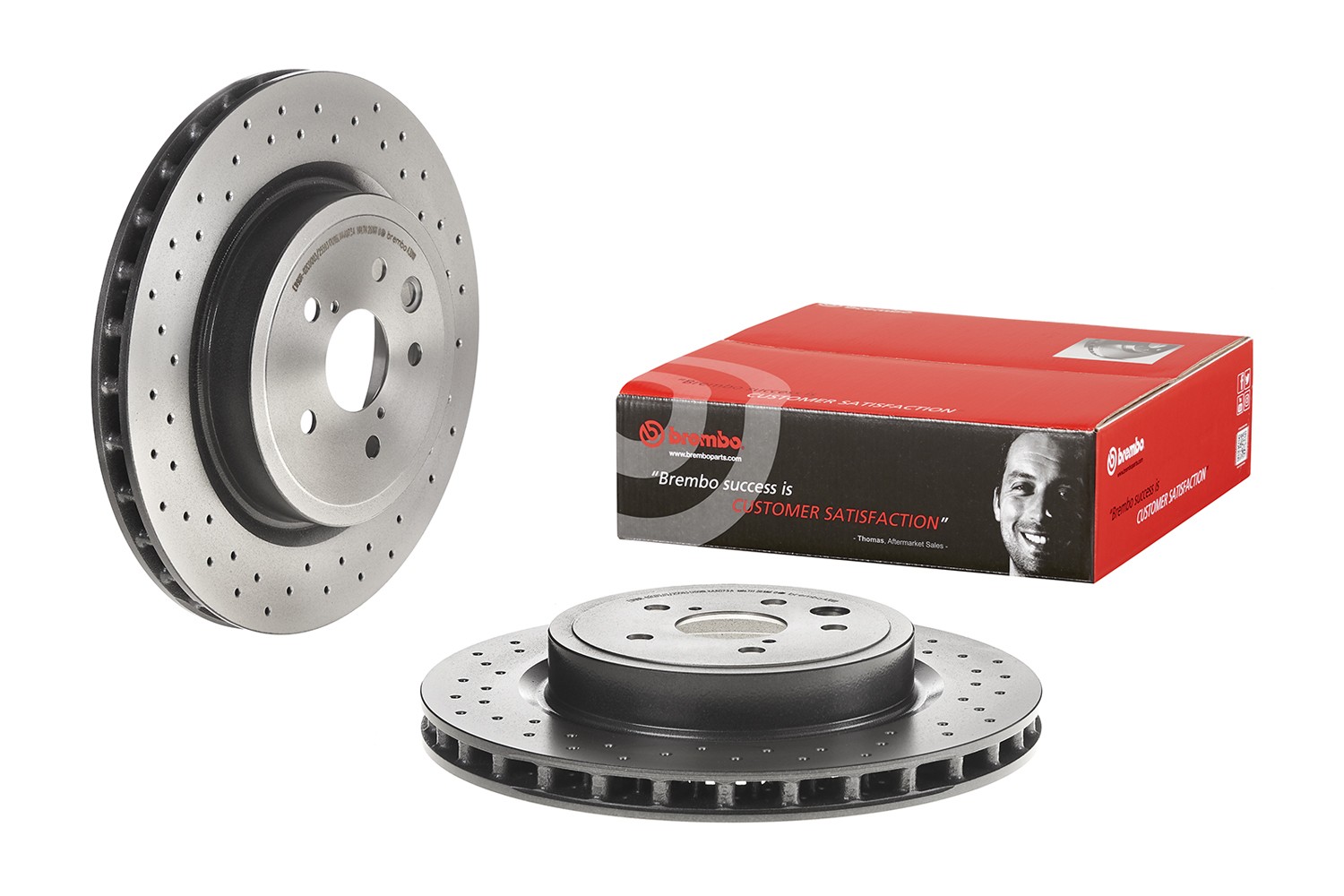 Brembo Rear Left or Right Drilled PVT Disc Brake Rotor for Lexus IS F 2008-2014