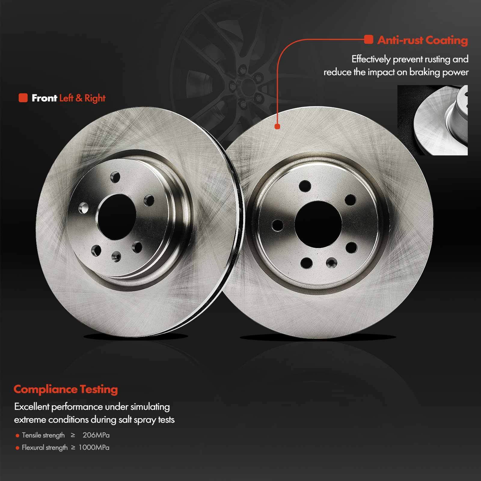 Front Disc Brake Rotors & Ceramic Brake Pad for Tesla S 2012 2013 2014 2015 2016