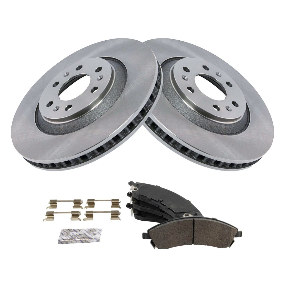 TRQ Front Metallic Brake Pads & 2 Discs Rotors Kit w/ 17 Wheels for 04-09 SRX”
