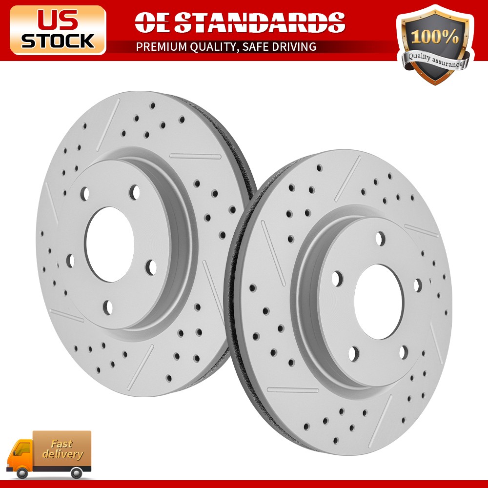 280mm Front Disc Drilled Brake Rotors for 2013 2014 2015 2016 Nissan Sentra