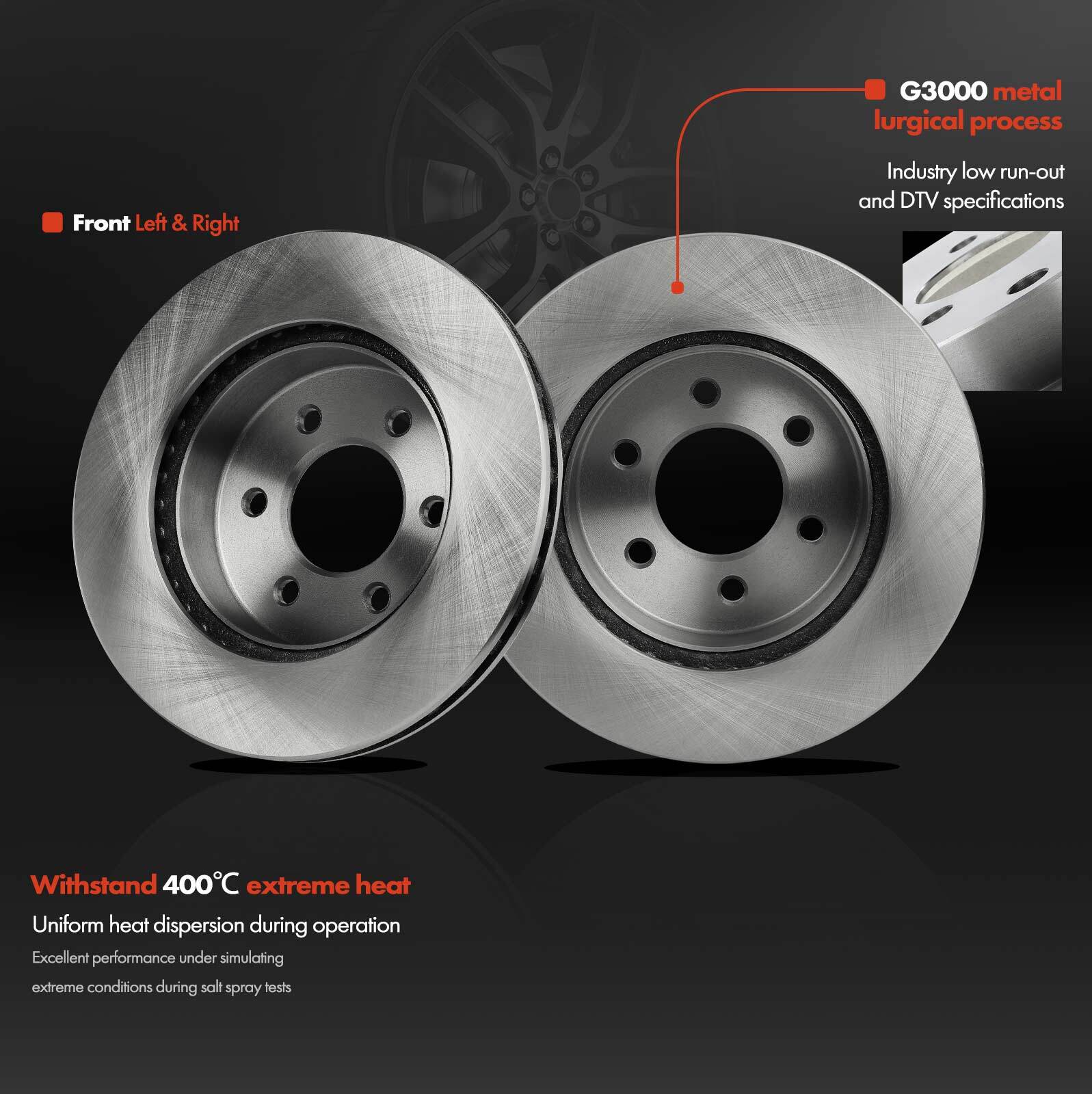 2x Front Left & Right Side Disc Brake Rotors for Dodge Dakota 1997-2002 Durango